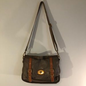 Gray Leather Fossil Crossbody